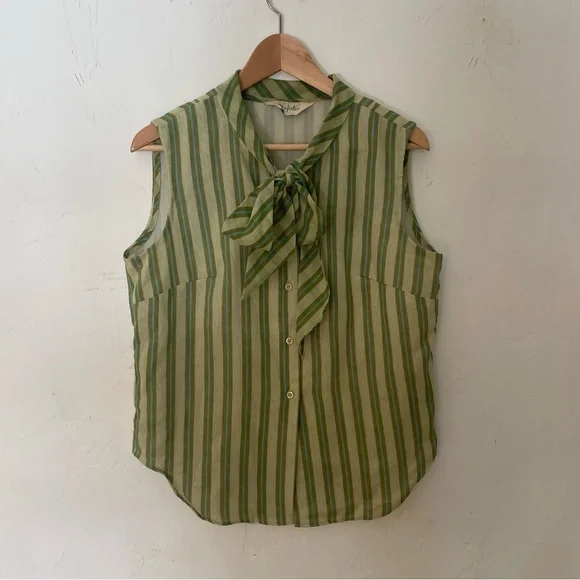 Vintage bow striped blouse - Picture 6 of 7